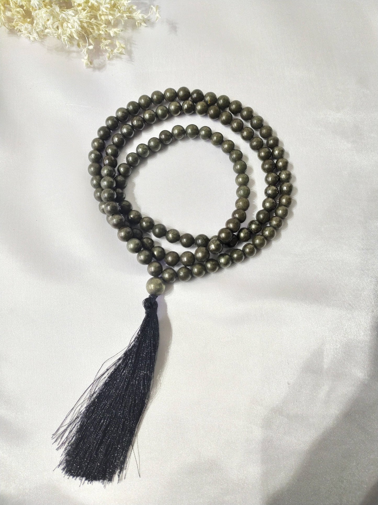 Pyrite | Gemstone Mala | 108 Prayer Bead Mala | Prayer Mala