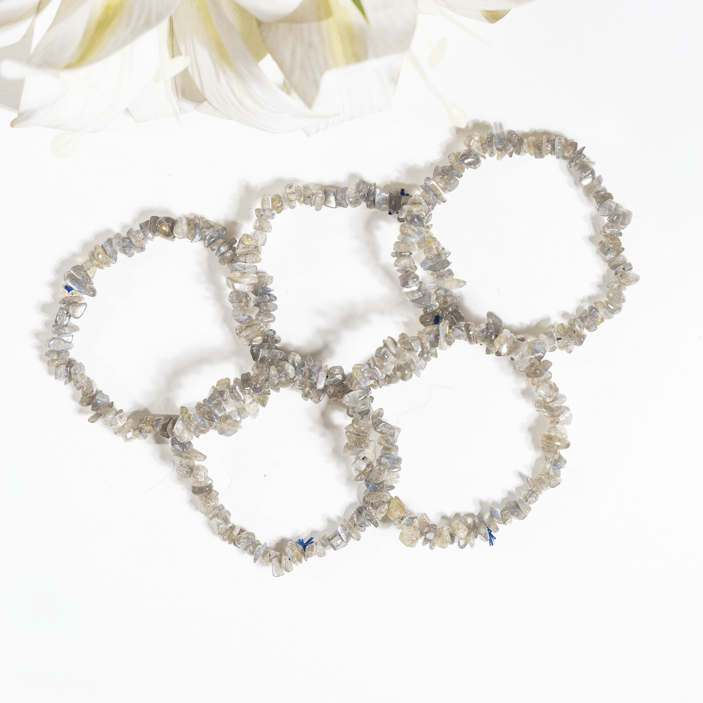 Labradorite Gemstone Chip Bracelet.