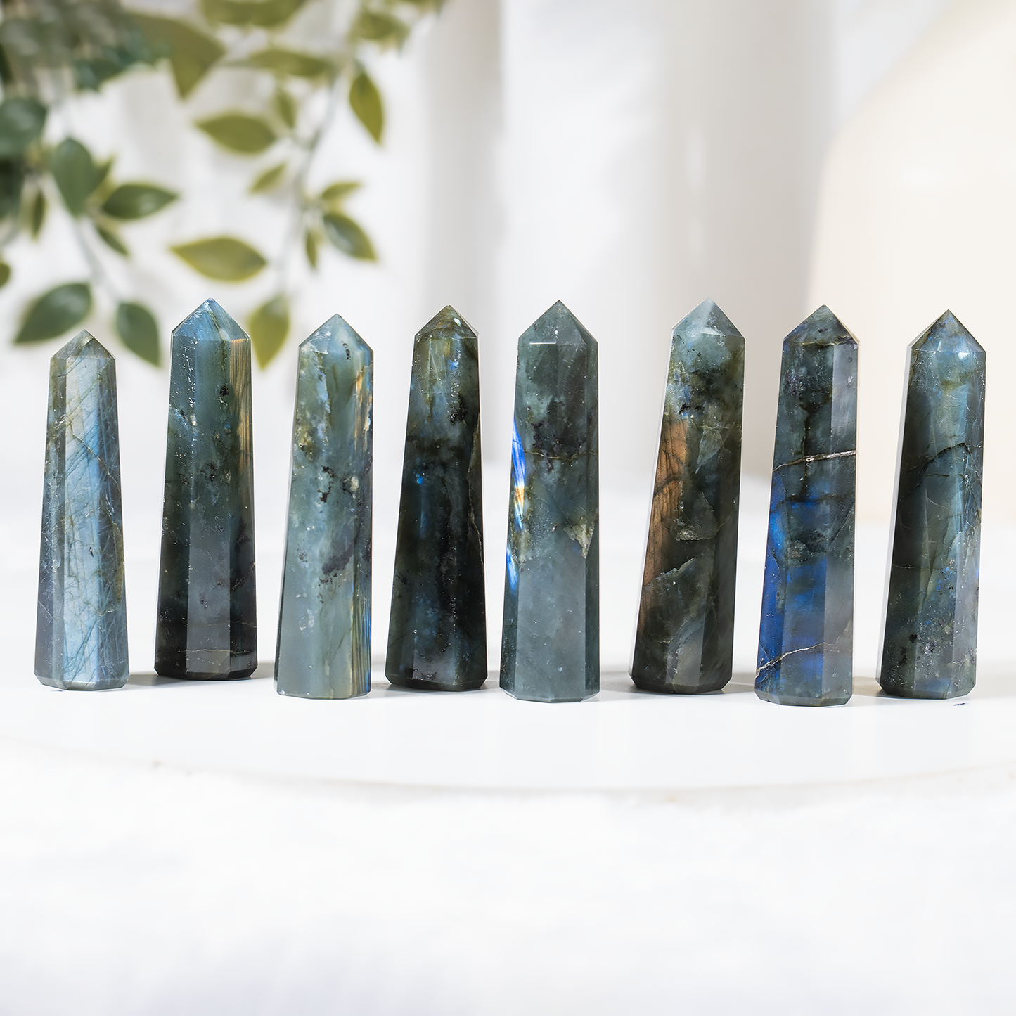 1kg Labradorite Obelisk Tower Point (11-13Pcs)
