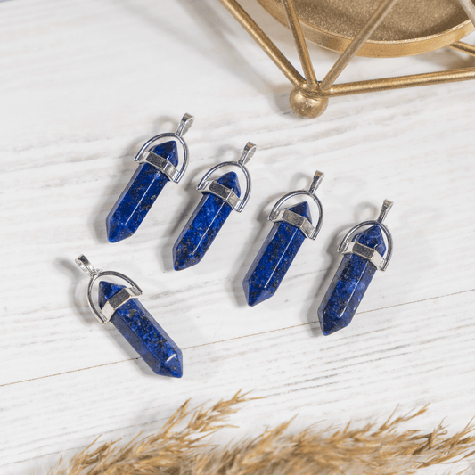 Lapis lazuli Crystal Pendant | Double Terminated Crystal Point | Natural Gemstone Jewelry | Pendant Necklace