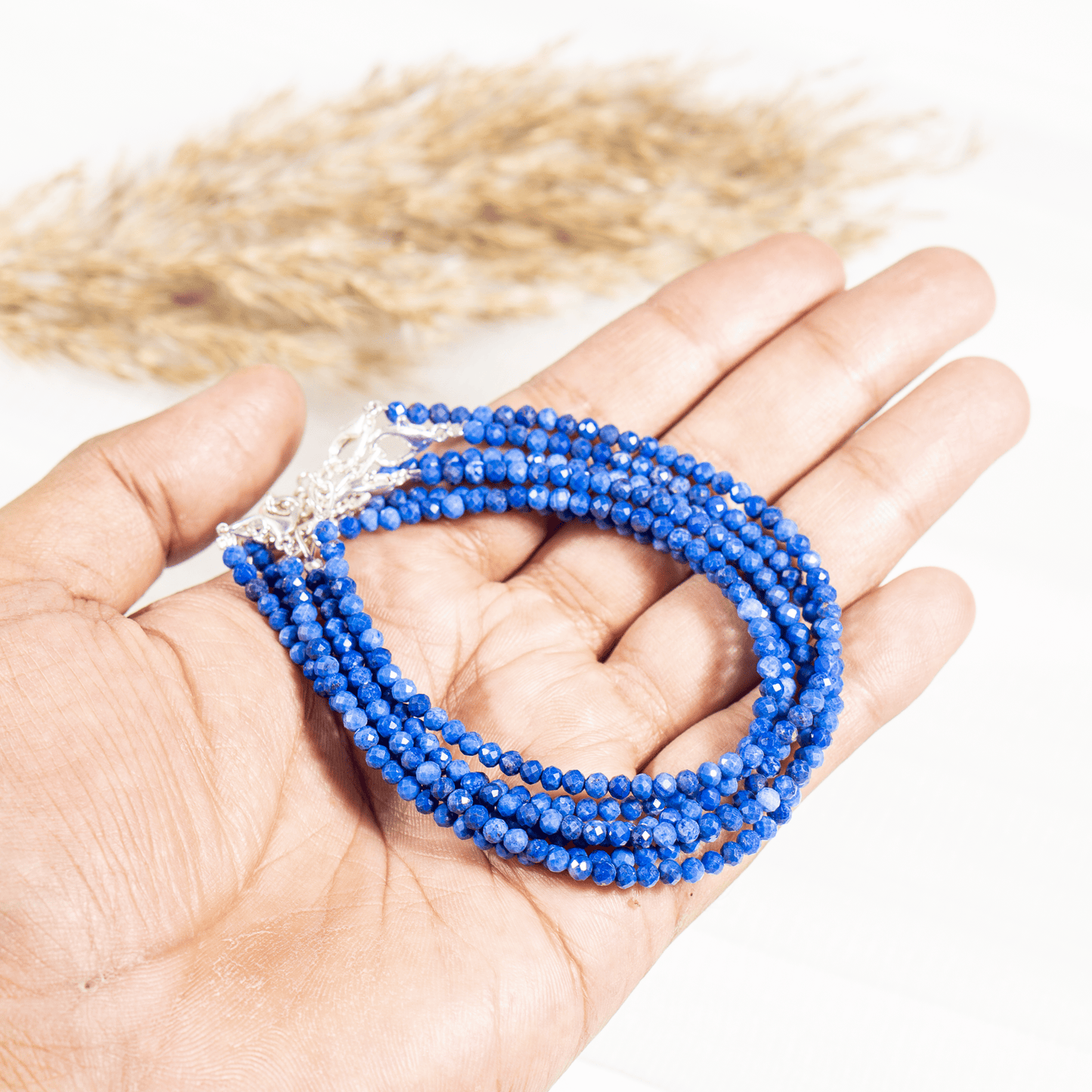 Lapis Lazuli  Crystal Anklet | Natural Healing Crystal Anklet | Energy Protection & Spiritual Jewelry