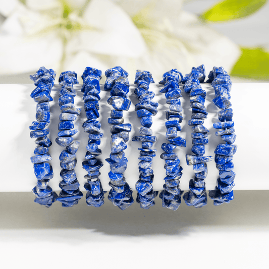 Lapis Lazuli Gemstone Chip Bracelet.