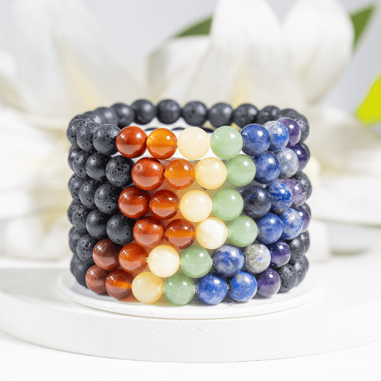 Lava with 7 Chakra Diffuser Bracelet
