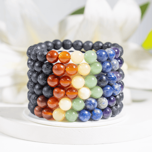 Lava with 7 Chakra Diffuser Bracelet
