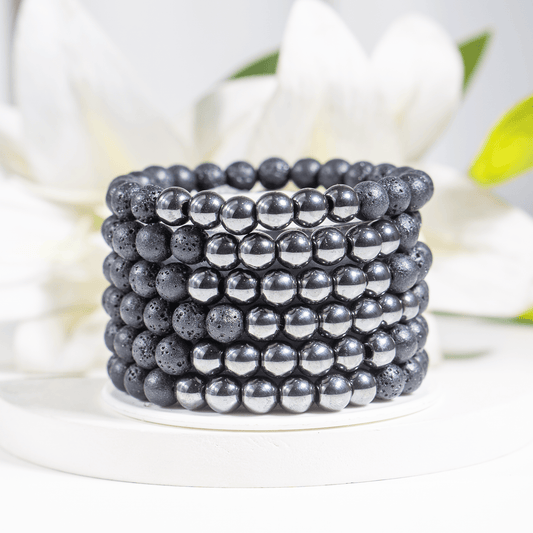 Lava with Hematite Beads Diffuser Bracelet