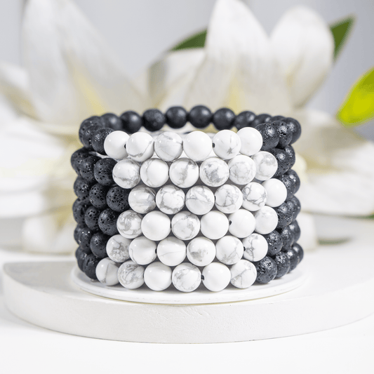 Lava with Howlite Diffuser Bracelet