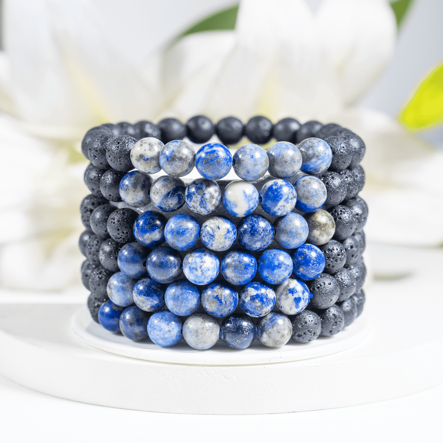 Lava with Lapis Lazuli Diffuser Bracelet