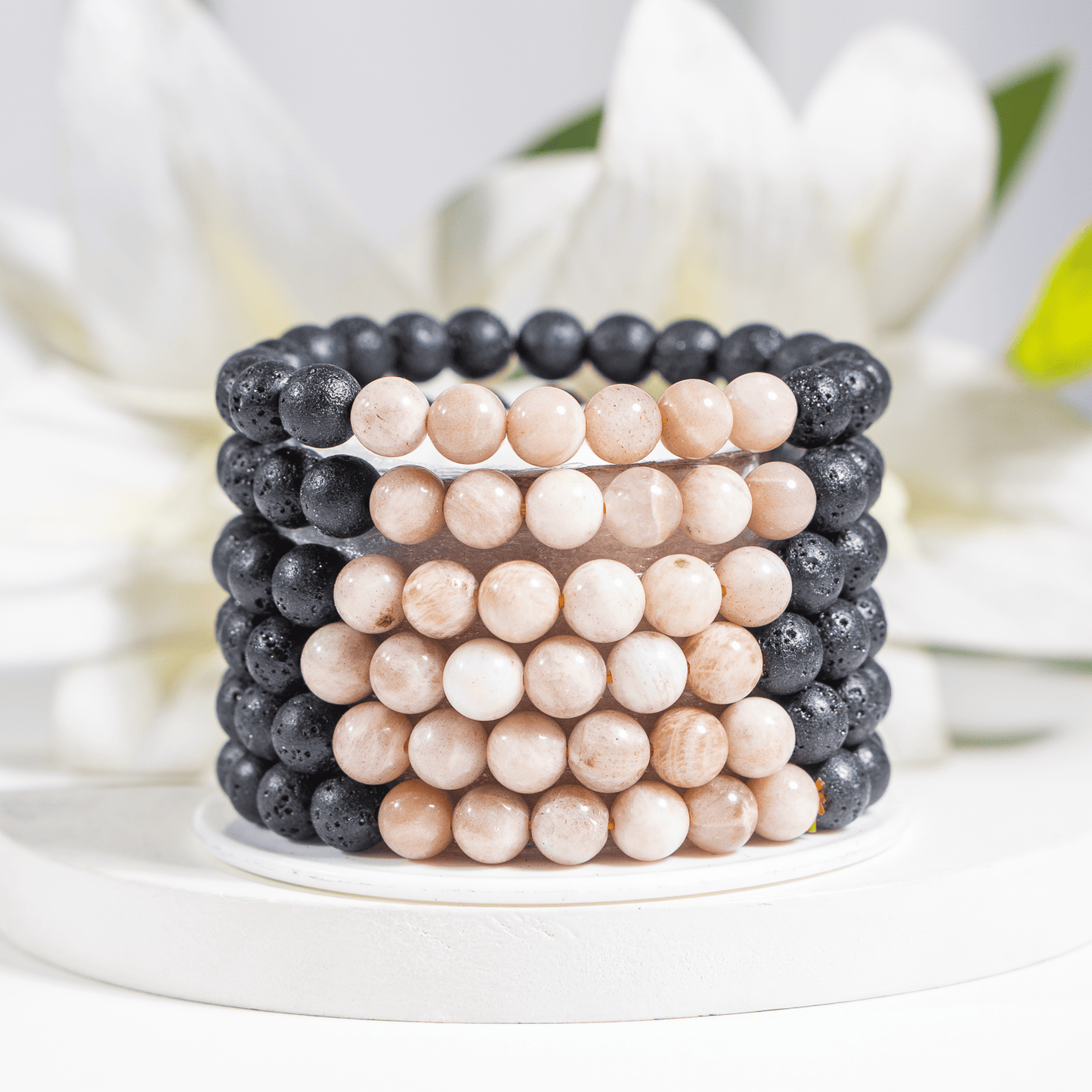 Lava with Moonstone Diffuser Bracelet