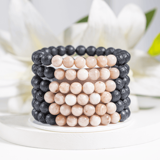 Lava with Moonstone Diffuser Bracelet