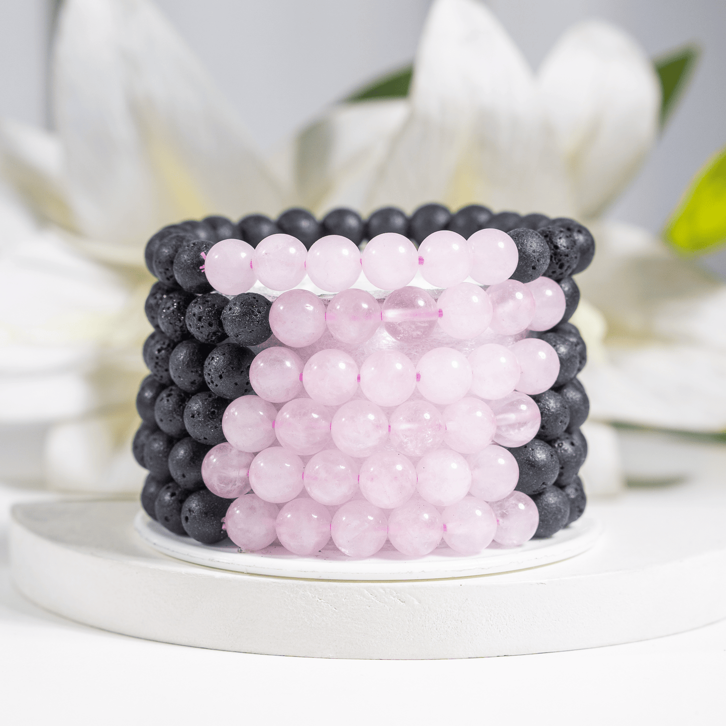 Lava with Rose Quartz Diffuser Bracelet