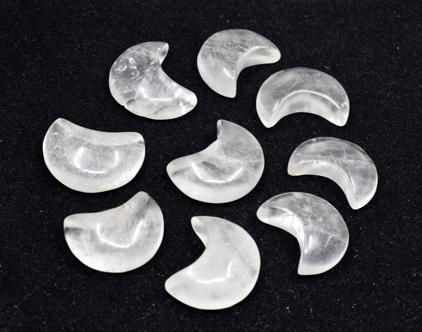 Clear Quartz Polished Crystal Moons