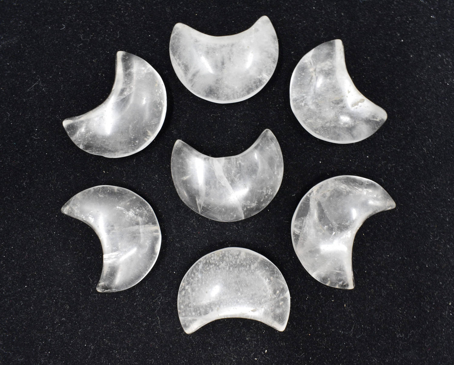 Clear Quartz Polished Crystal Moons