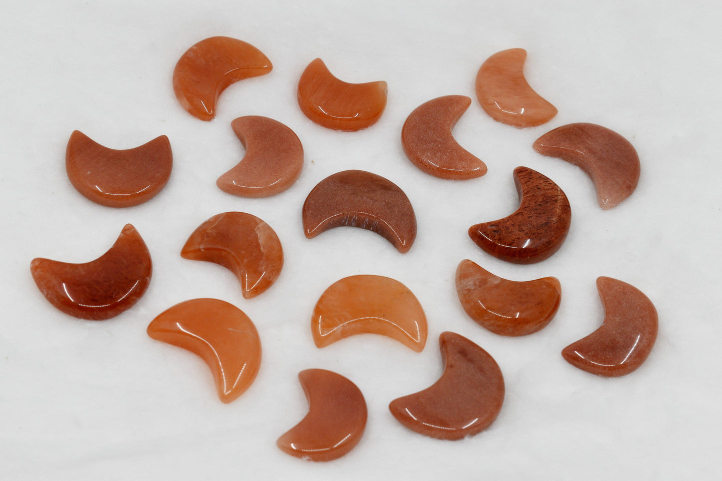 Red Aventurine Polished Crystal Moons