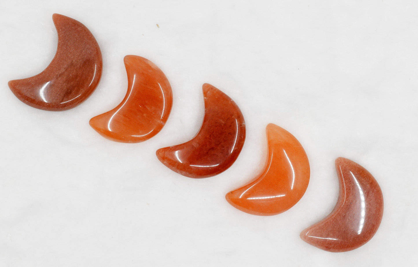 Red Aventurine Polished Crystal Moons