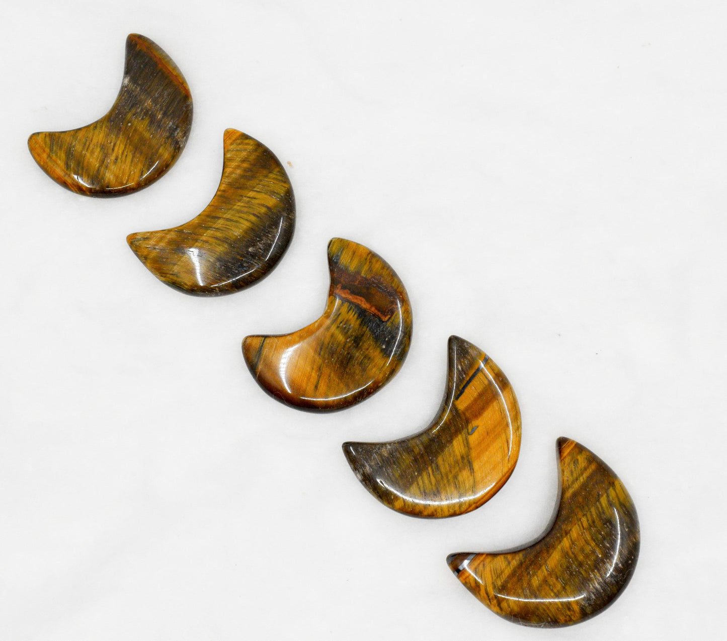 Tiger Eye Polished Crystal Moons