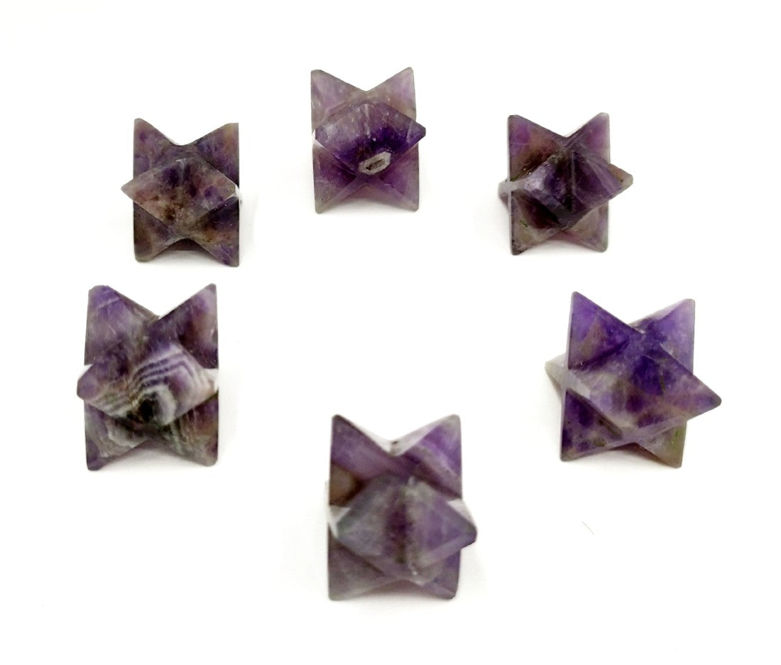 Amethyst Merkaba Stars