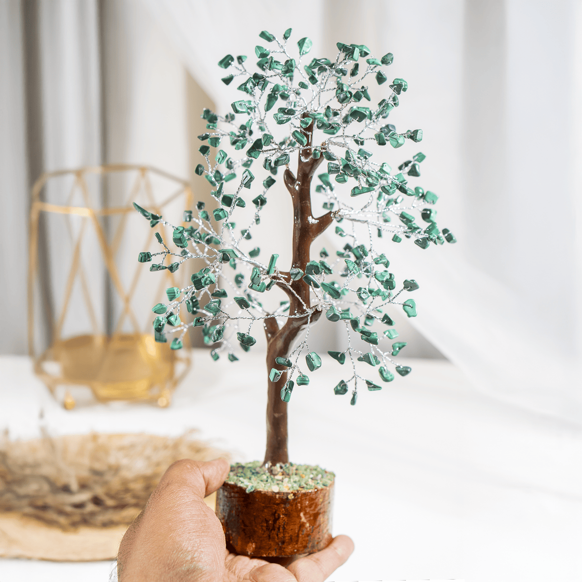 Malachite Crystal Tree With 300 Natural Crystal Chips