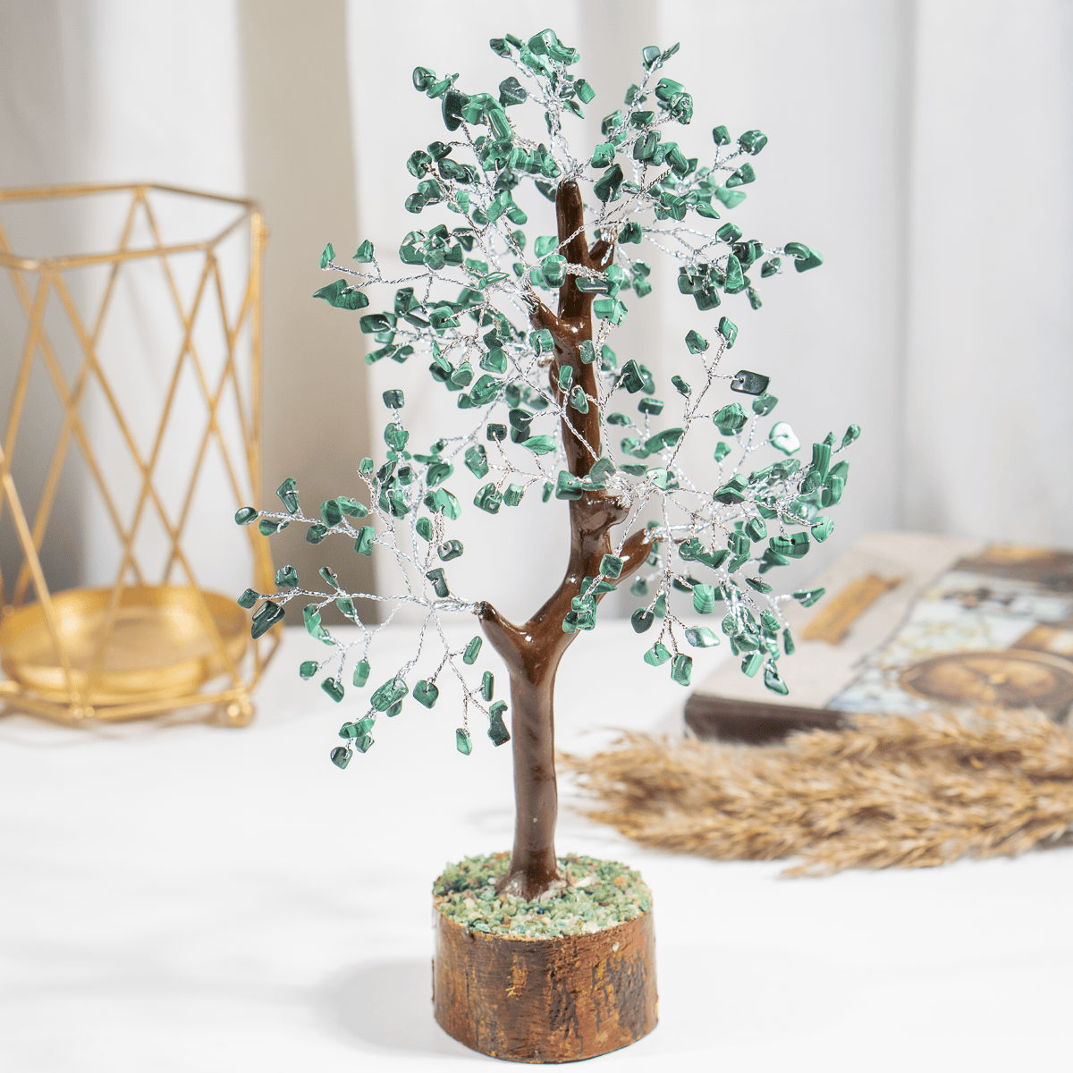 Malachite Crystal Tree With 300 Natural Crystal Chips