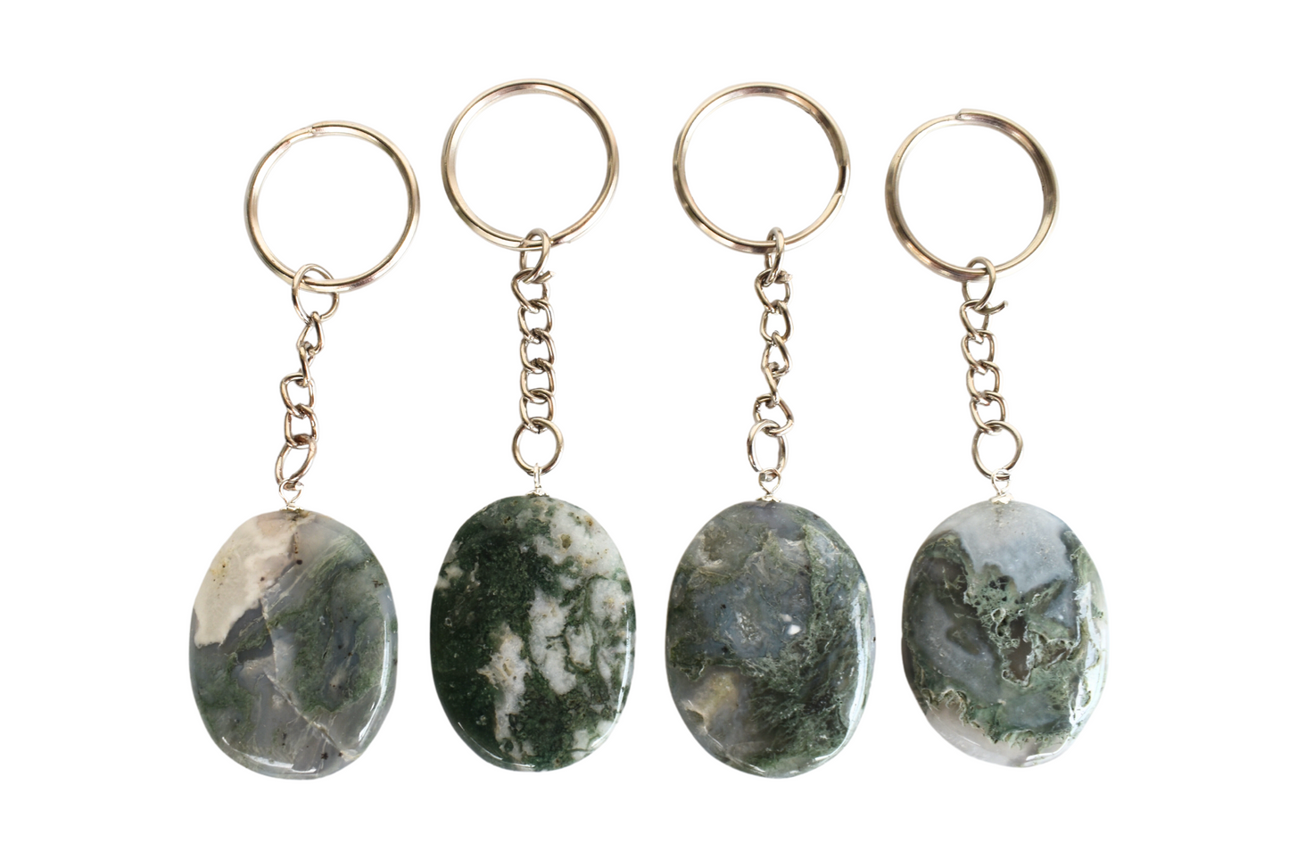 Moss Agate Key Chain.