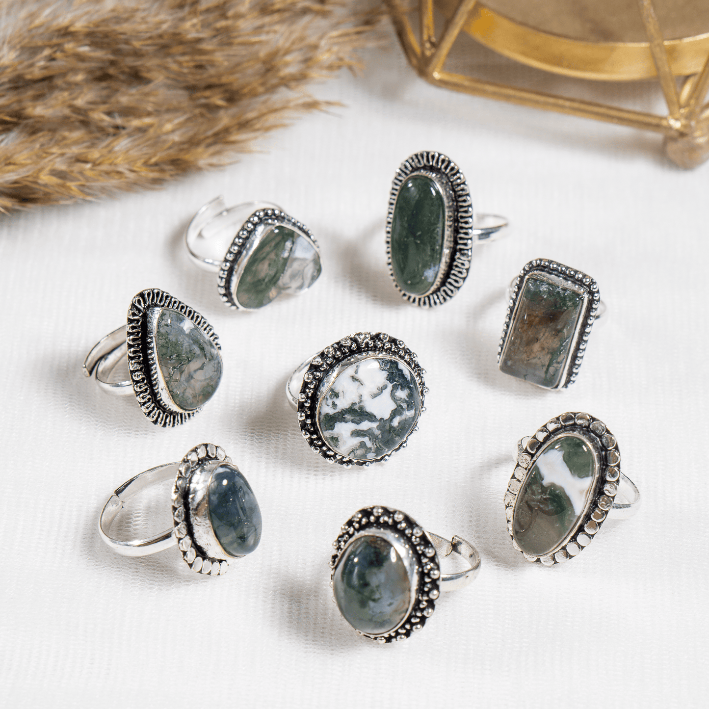 Moss Agate Ring | Adjustable Ring | Gemstone Ring  | Boho Ring | Gemstone Ring