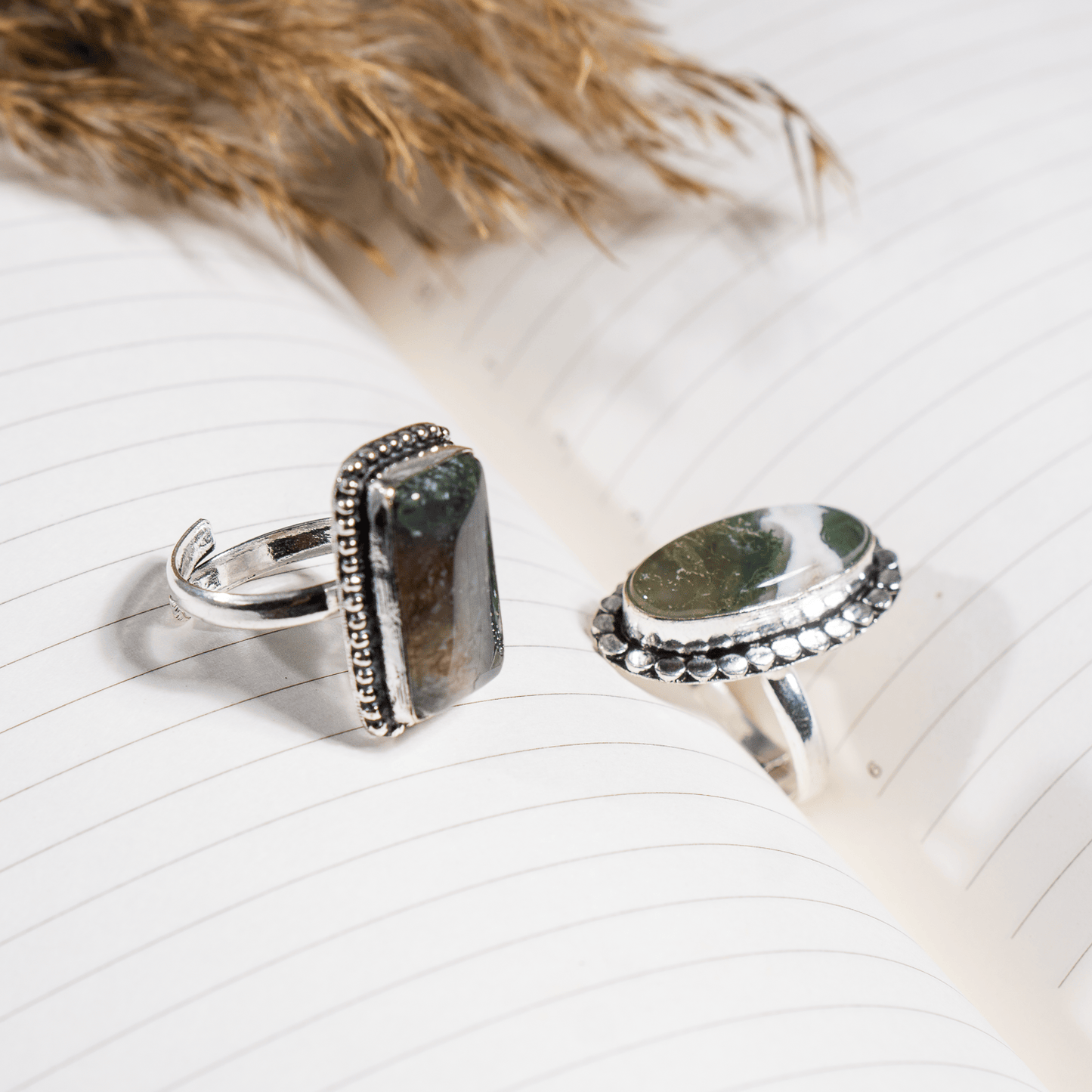 Moss Agate Ring | Adjustable Ring | Gemstone Ring  | Boho Ring | Gemstone Ring