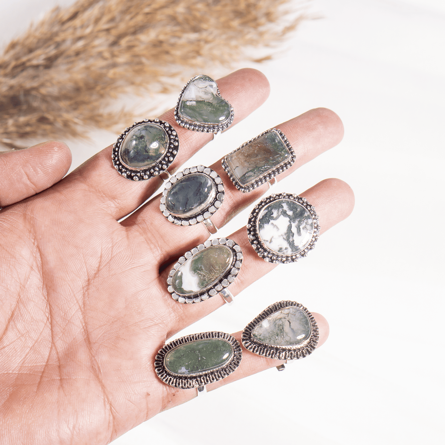 Moss Agate Ring | Adjustable Ring | Gemstone Ring  | Boho Ring | Gemstone Ring
