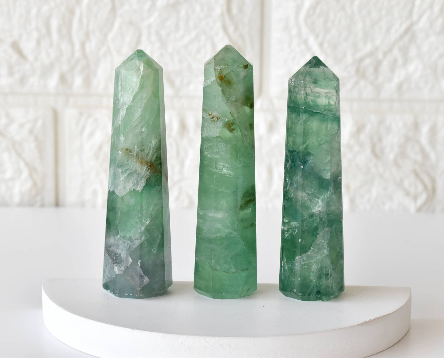 1kg Green Fluorite Obelisk Tower Point (10-12Pcs)