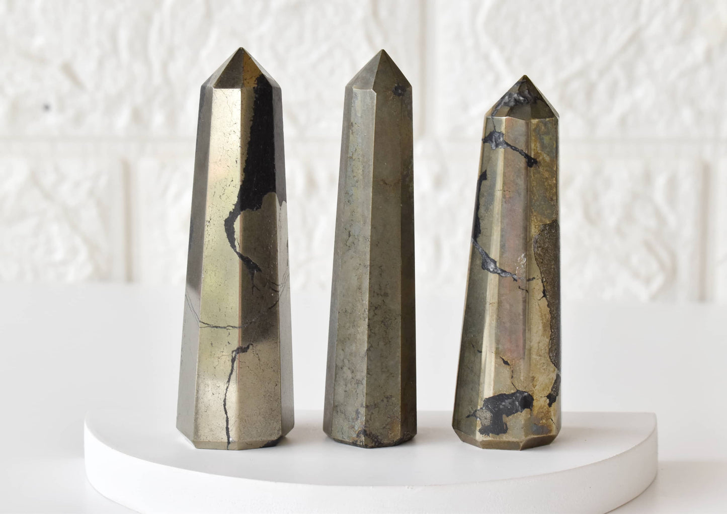 1kg Pyrite Obelisk Tower Point  (6-8Pcs)