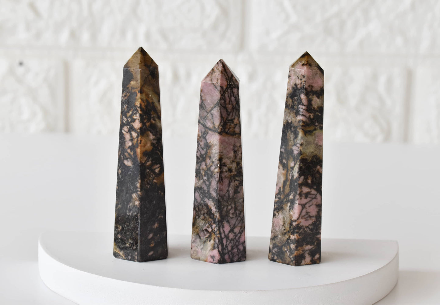 1kg Rhodonite Obelisk Tower Point (11-13Pcs)