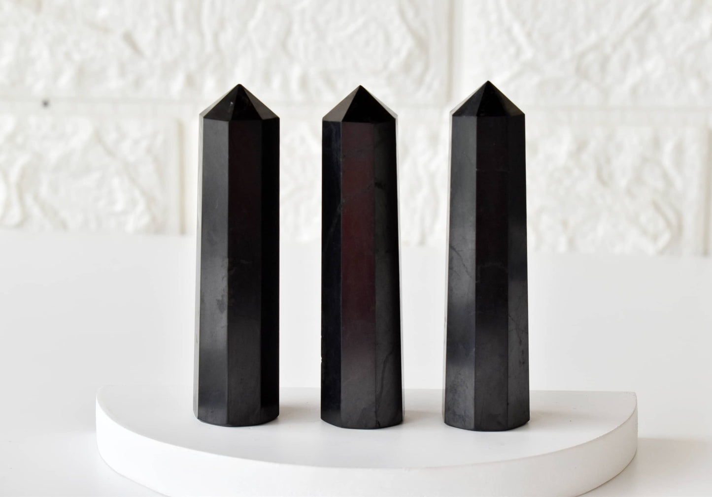 Shungite Black Obelisk Tower Point (11-13Pcs)