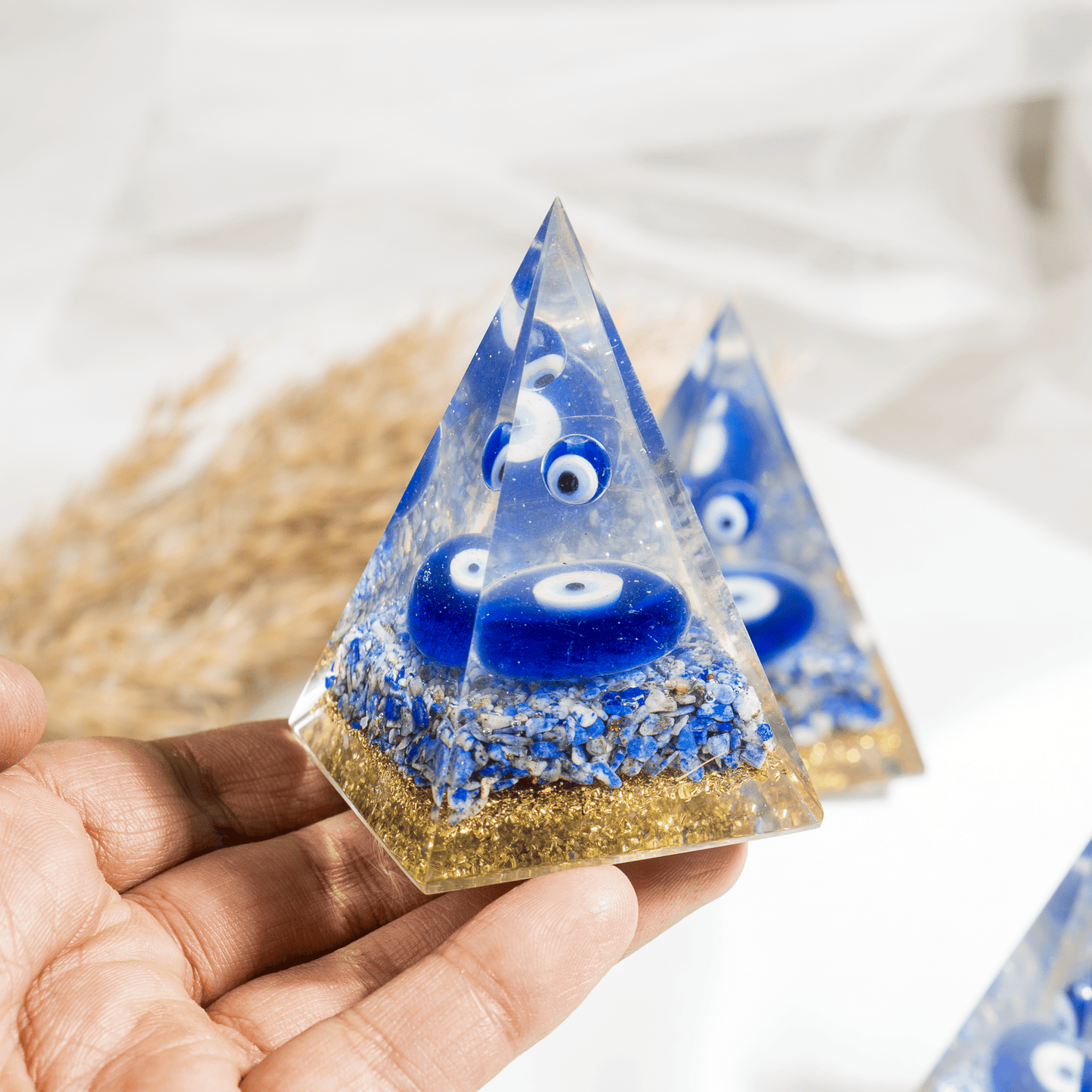 Evil Eye With Lapis Lazuli Orgone pyramid