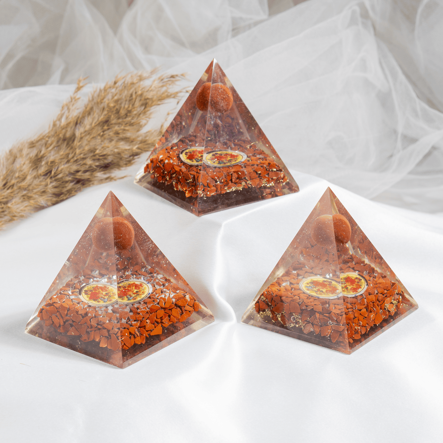 Orgone Pyramid | Red Jasper Pyramid | Crystal Energy Pyramid