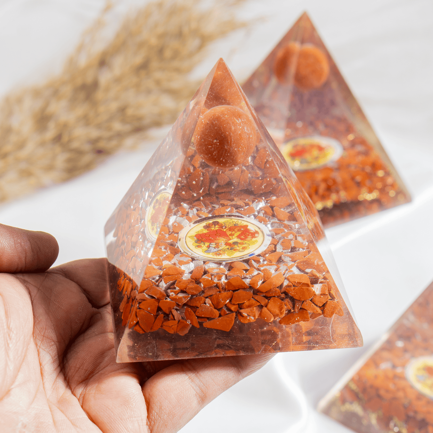 Orgone Pyramid | Red Jasper Pyramid | Crystal Energy Pyramid