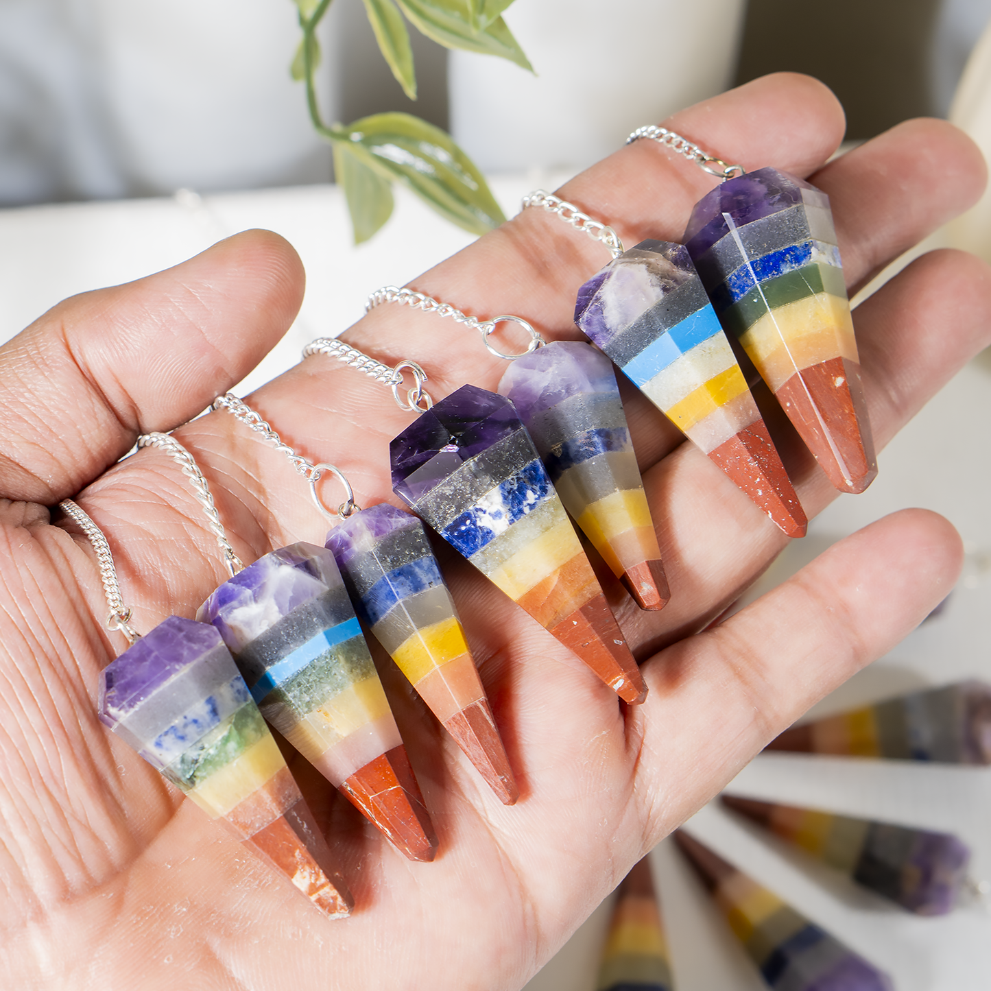 Bonded Chakra Crystal Pendulum