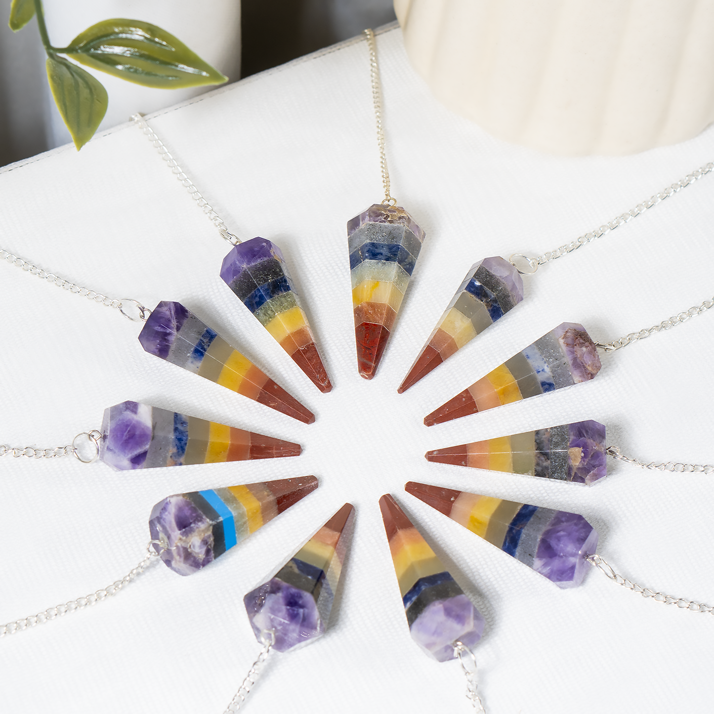 Bonded Chakra Crystal Pendulum
