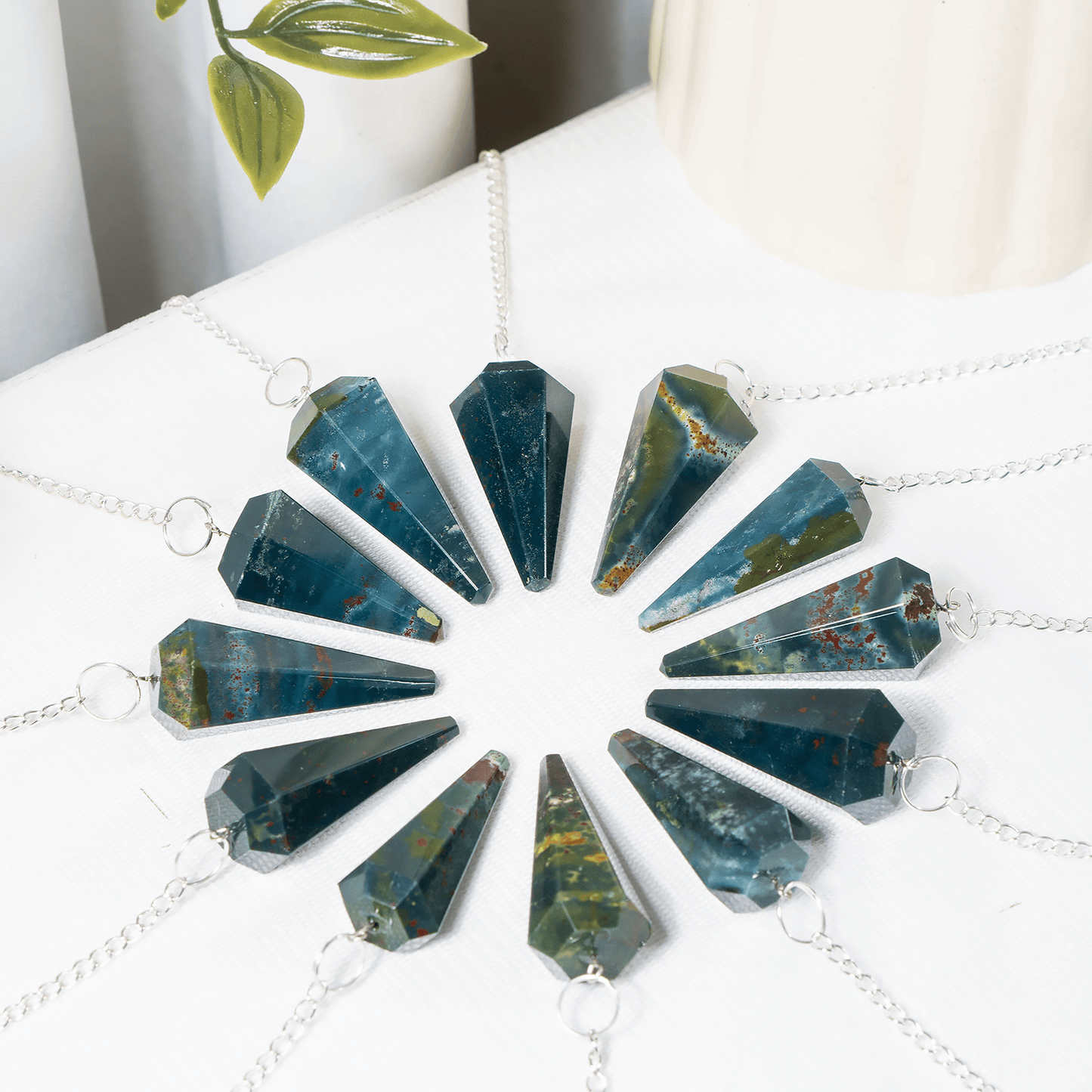 Bloodstone Crystal Pendulum