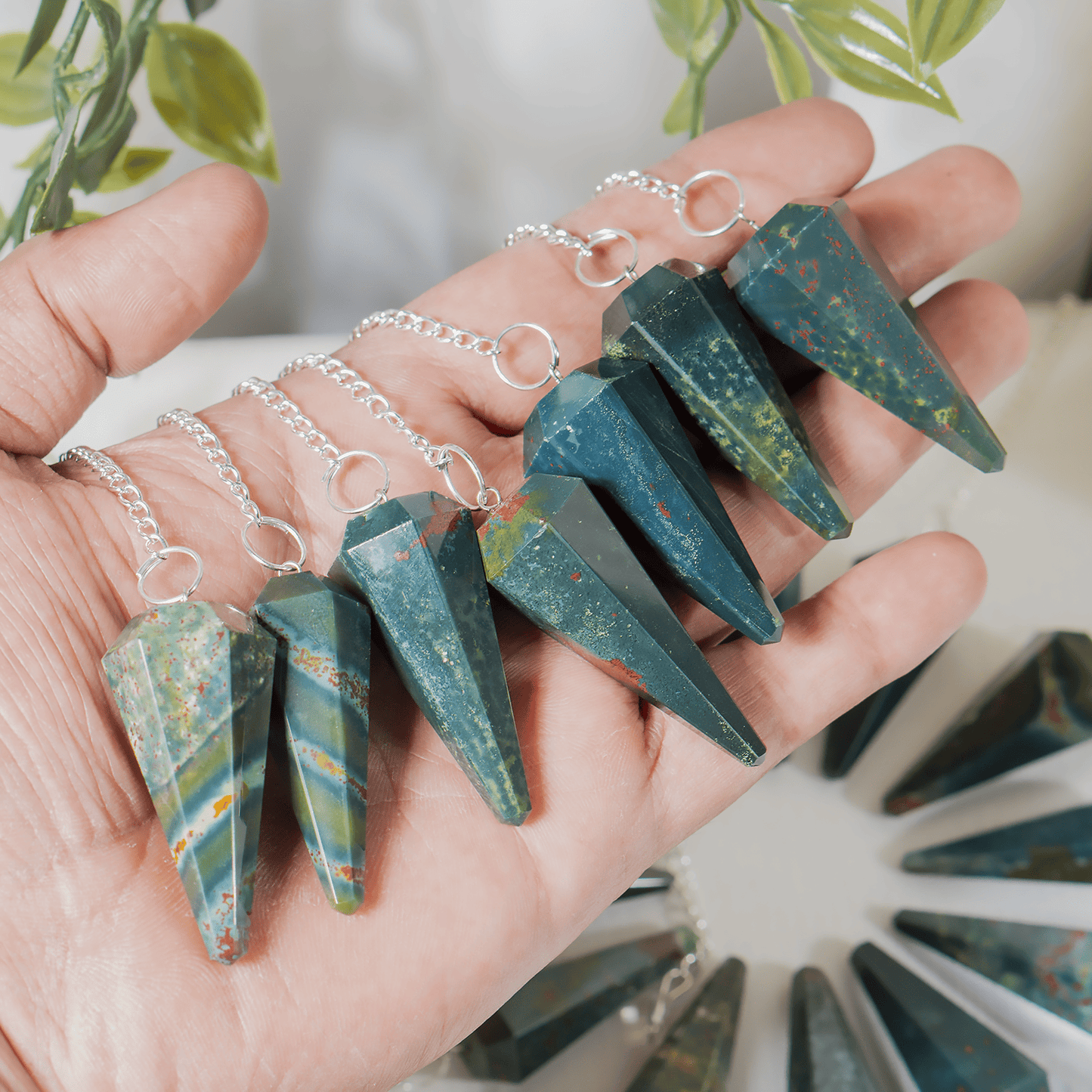 Bloodstone Crystal Pendulum