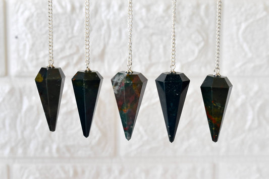 Bloodstone Crystal Pendulum