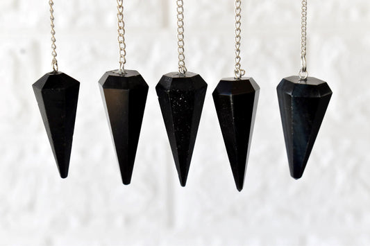 Black Tourmaline Crystal Pendulum