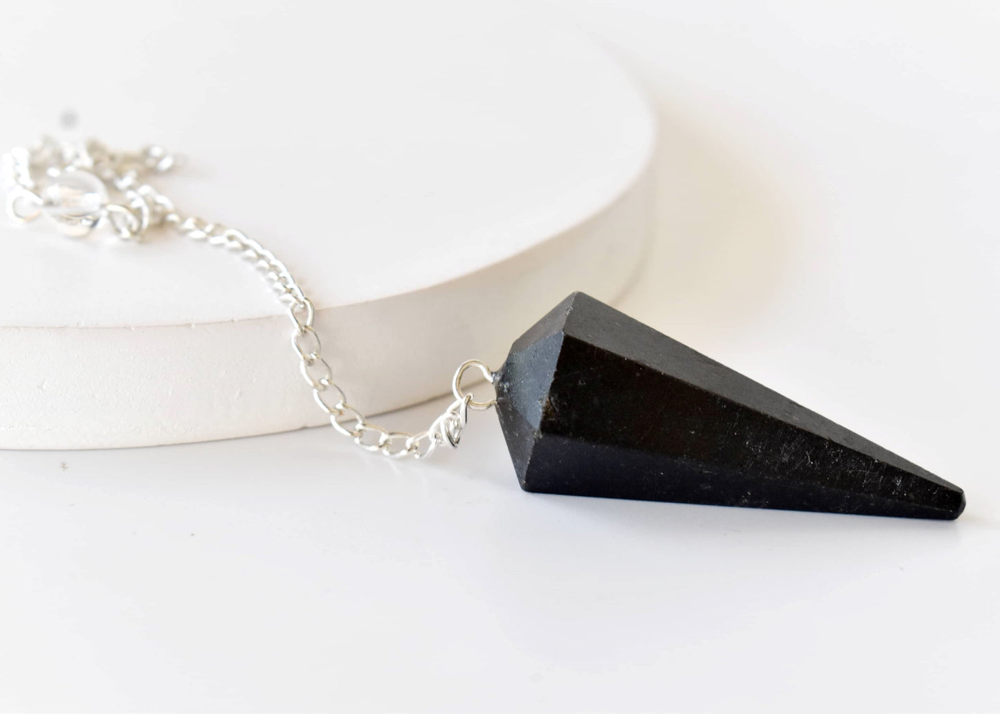 Black Tourmaline Crystal Pendulum