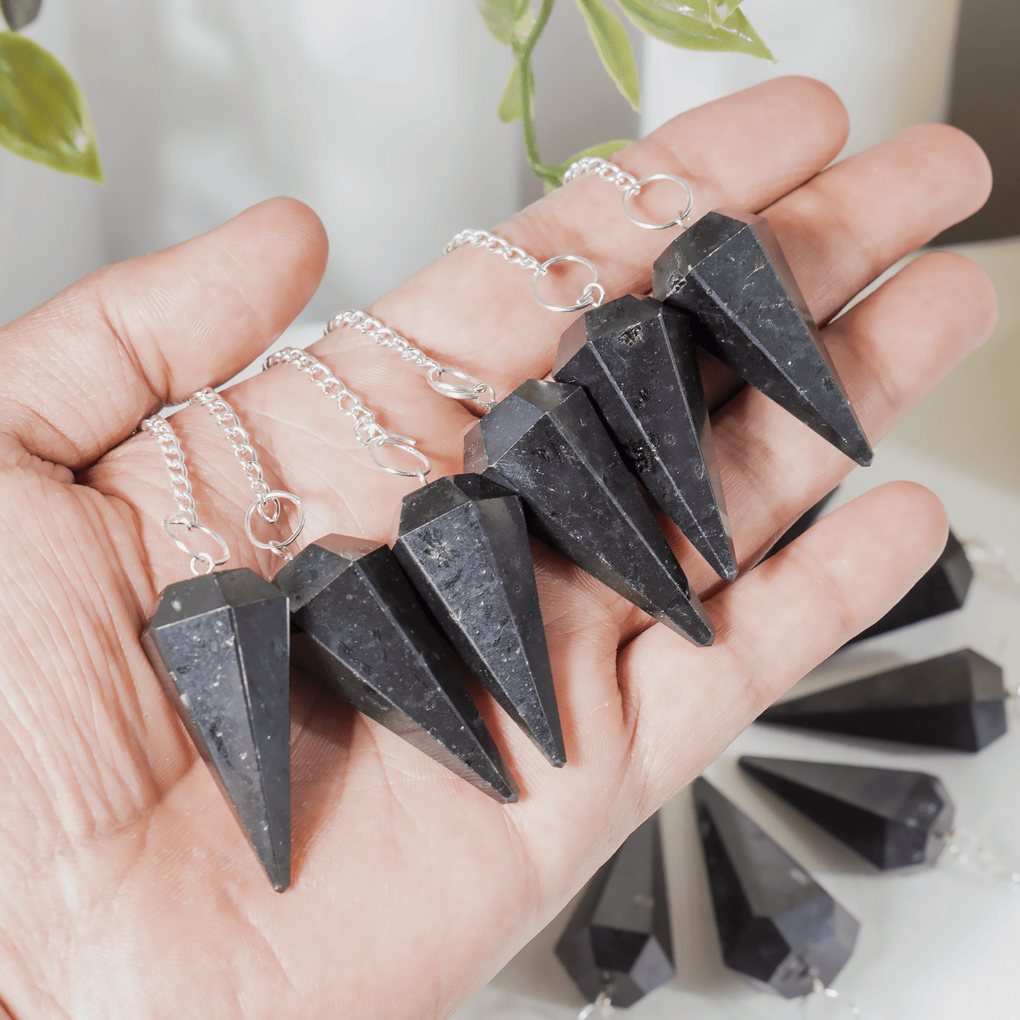 Black Tourmaline Crystal Pendulum