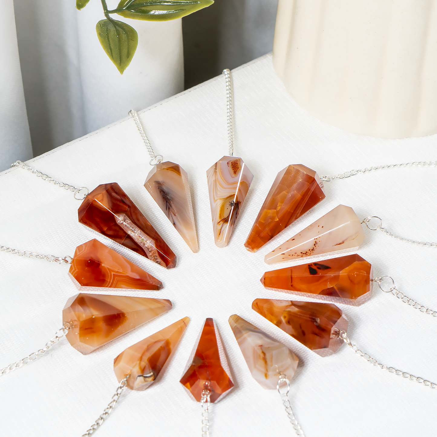 Carnelian Crystal Pendulum