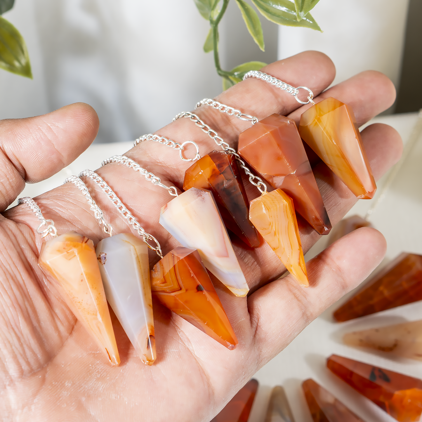 Carnelian Crystal Pendulum