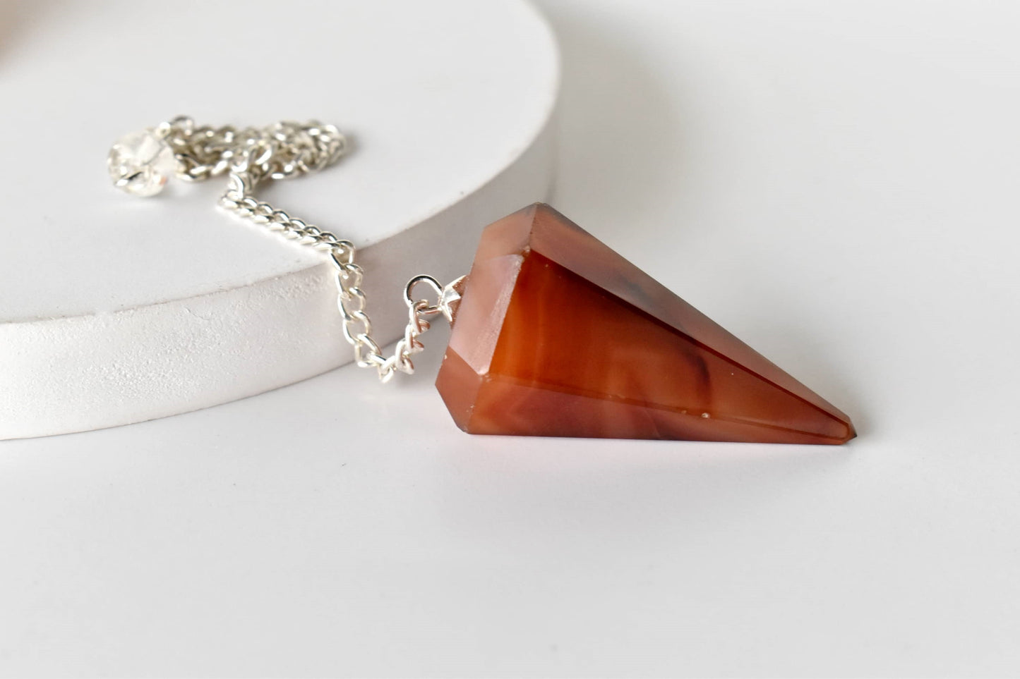 Carnelian Crystal Pendulum