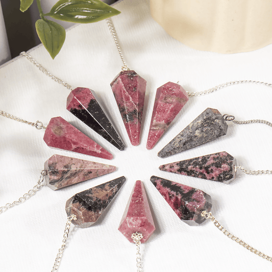 Rhodonite Crystal Pendulum
