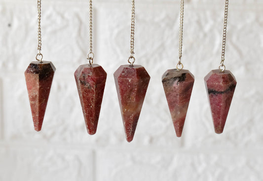 Rhodonite Crystal Pendulum