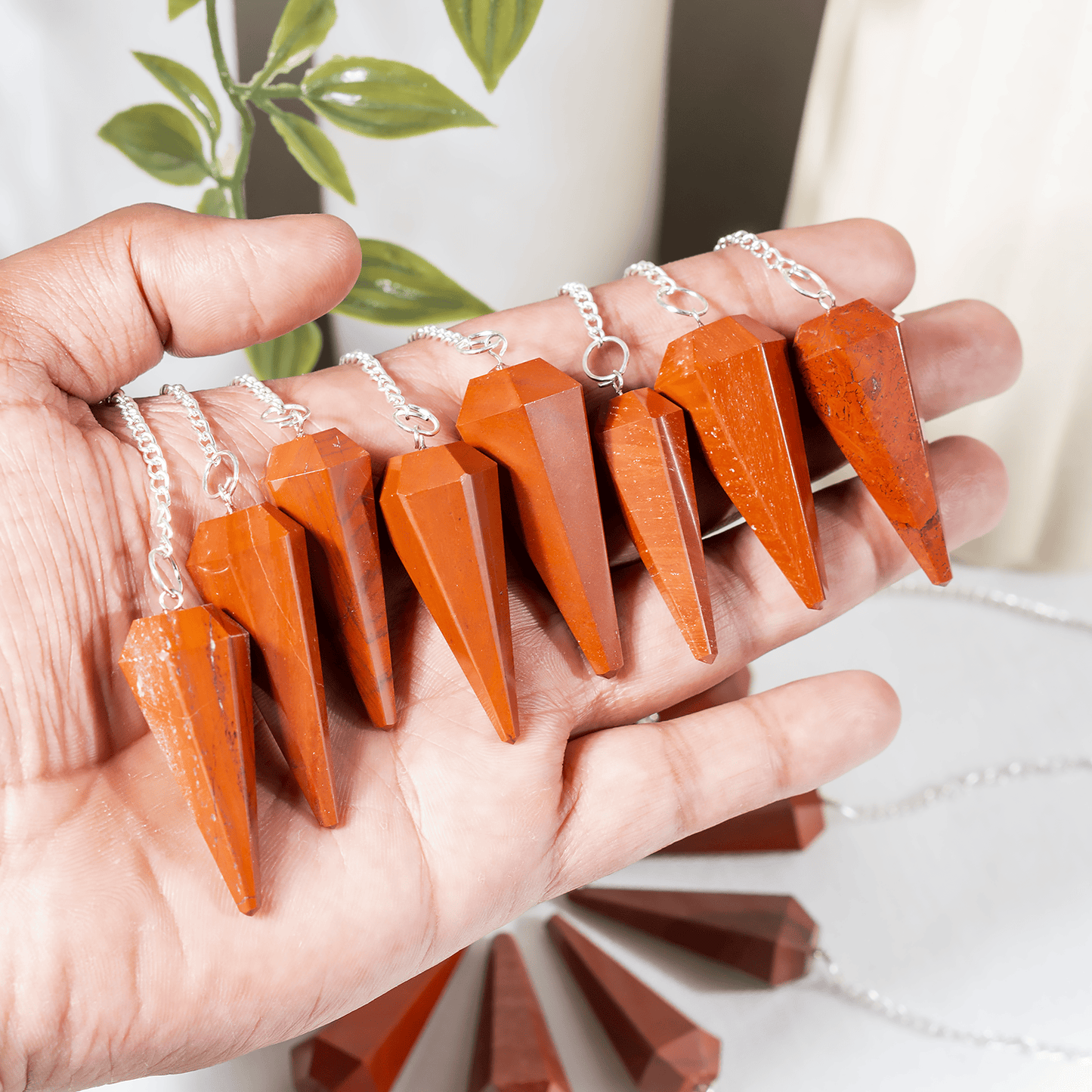 Red Jasper Crystal Pendulum