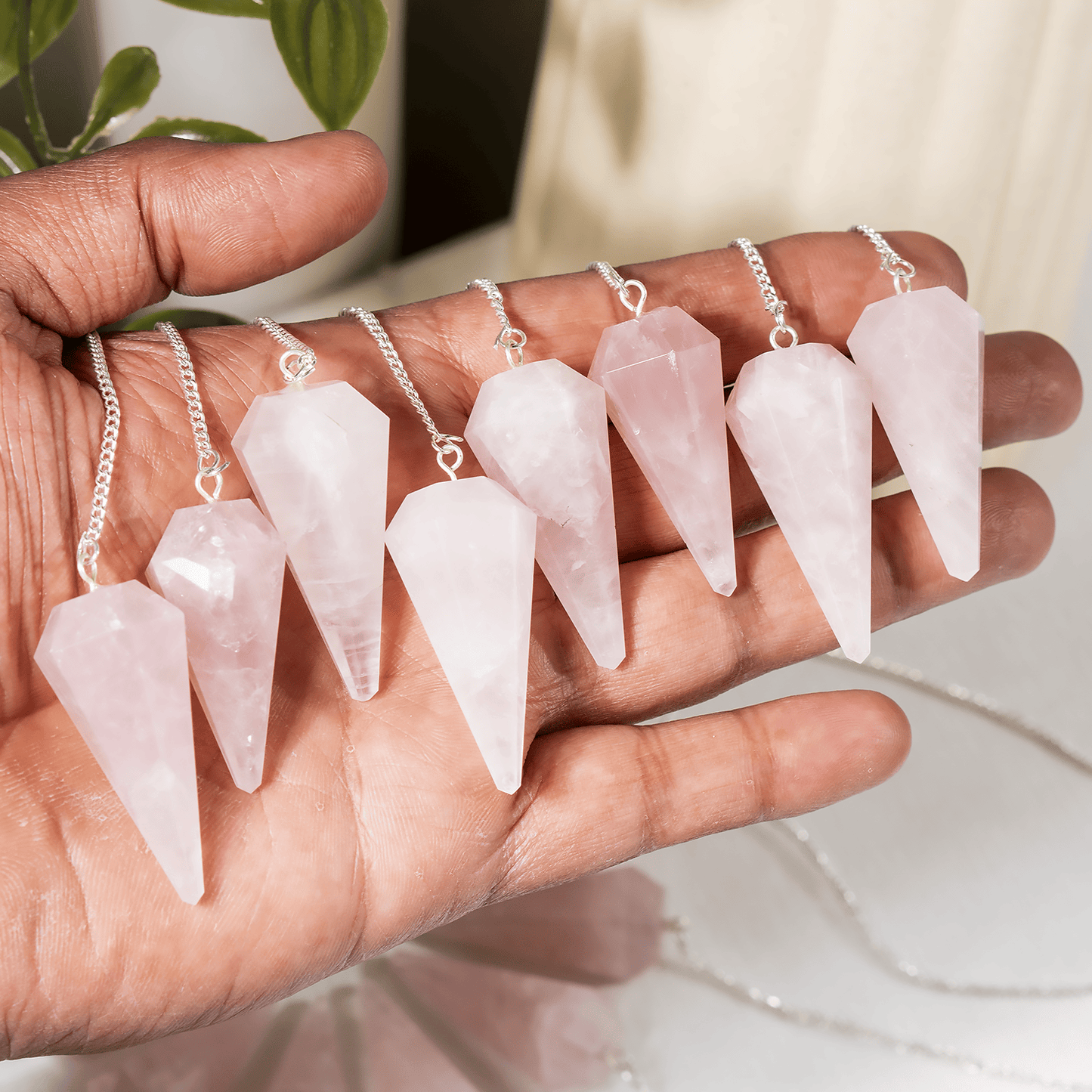 Rose Quartz Crystal Pendulum