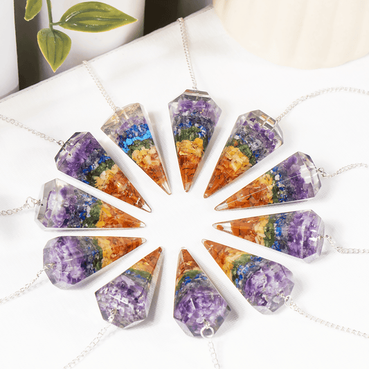 7 Chakra Orgone Crystal Pendulum