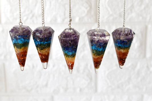 7 Chakra Orgone Crystal Pendulum